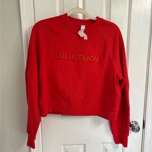 Lululemon Wordmark Red Scuba M/L Sweatshirt